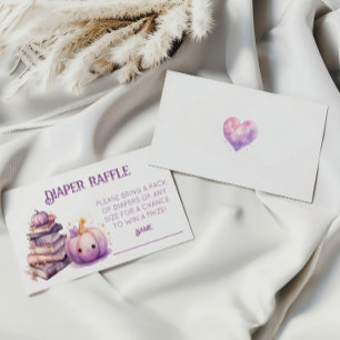 Little Pumpkin Diaper Raffle Ticket Enclosure Card