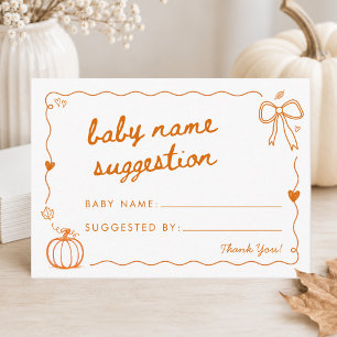 Little Pumpkin Doodle Baby Name Suggestion Card
