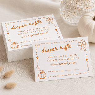 Little Pumpkin Doodle Baby Shower Diaper Raffle Enclosure Card