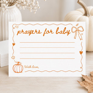 Little Pumpkin Doodle Baby Shower Prayers For Baby Advice Card