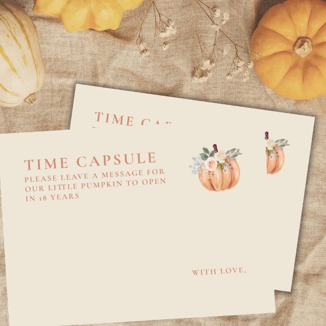 Little Pumpkin Fall 1st Birthday Time Capsule Enclosure Card (Creator Uploaded)