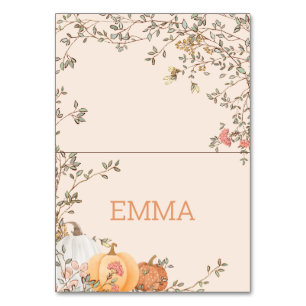 Little Pumpkin Fall Autumn Baby Shower Place Card