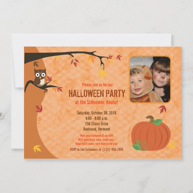 Little Pumpkin Fall Autumn Photo Party Invitation (Front)