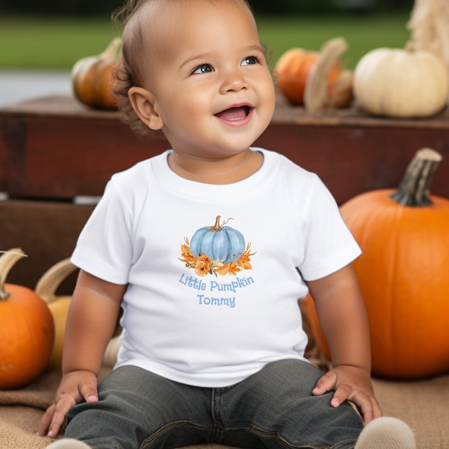 Little Pumpkin Fall Baby Boy Name T-Shirt (Little Pumpkin Fall Baby Boy Name Baby T-Shirt)