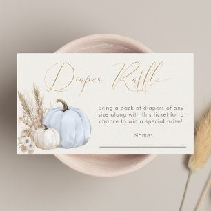 Little Pumpkin Fall Baby Boy Shower Diaper Raffle Enclosure Card
