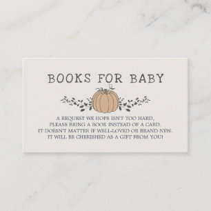 Little pumpkin fall baby shower books for baby enclosure card