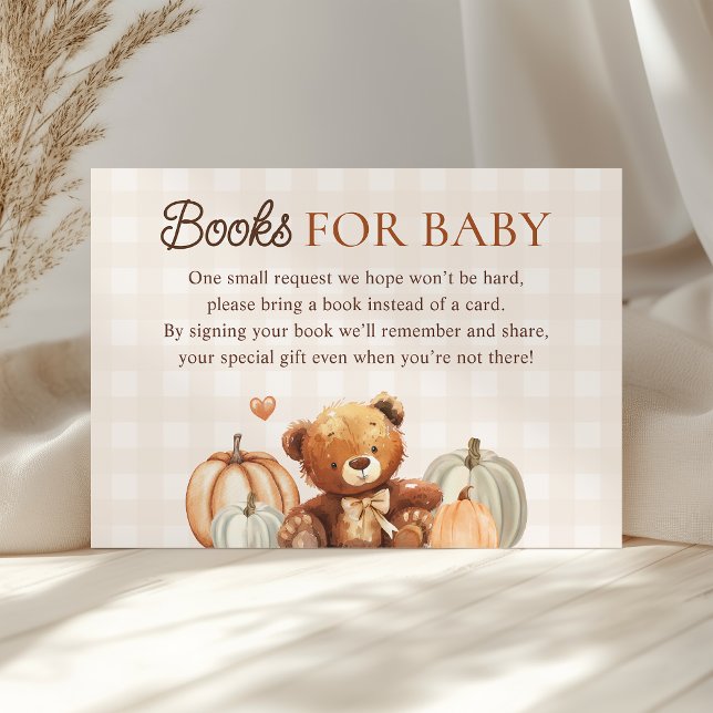 Little Pumpkin Fall Baby Shower Books for Baby Enclosure Card (Creator Uploaded)