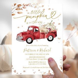 Little Pumpkin Fall Baby Shower Budget Invitation Flyer
