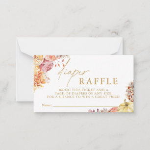 Little Pumpkin Fall Baby Shower Diaper Raffle Card