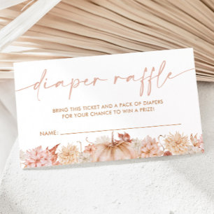Little Pumpkin Fall Baby Shower Diaper Raffle Enclosure Card