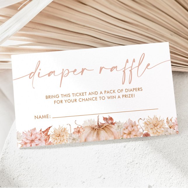 Little Pumpkin Fall Baby Shower Diaper Raffle Enclosure Card (Creator Uploaded)