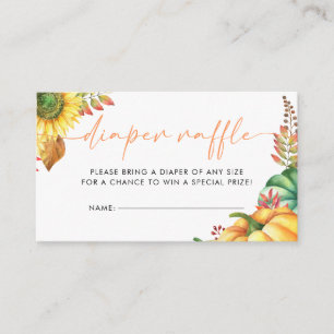 Little Pumpkin Fall Baby Shower Diaper Raffle Enclosure Card