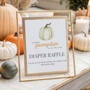 Little Pumpkin Fall Baby Shower Diaper Raffle  Poster