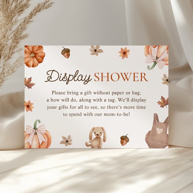 Little Pumpkin Fall Baby Shower Display Shower Enclosure Card (Creator Uploaded)
