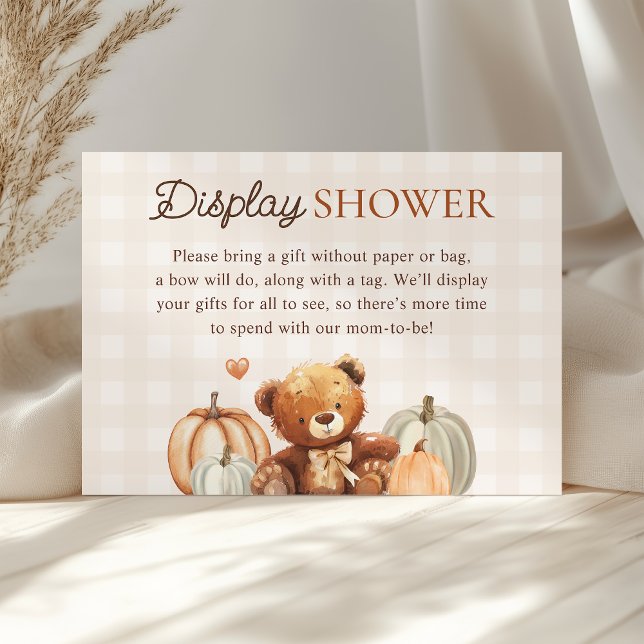 Little Pumpkin Fall Baby Shower Display Shower Enclosure Card (Creator Uploaded)