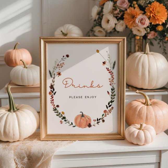 Little Pumpkin Fall Baby Shower Drinks Poster (Creator Uploaded)