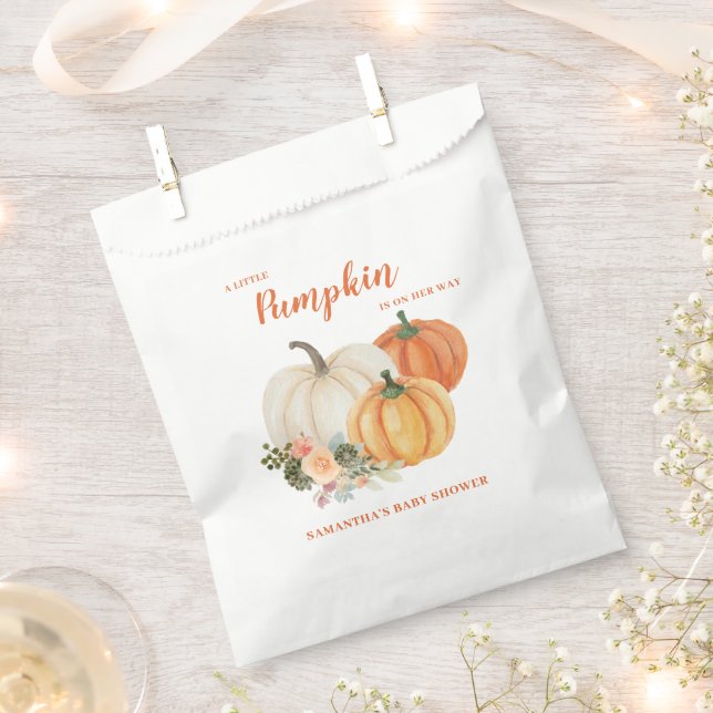 Little Pumpkin Fall Baby Shower Favour Bag (Clipped)