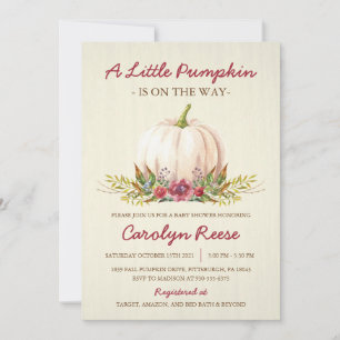 Little Pumpkin Fall Baby Shower Invitation