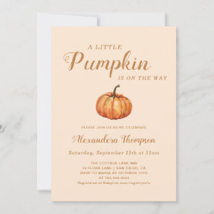 Little Pumpkin Fall Baby shower Invitation
