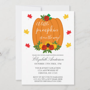 Little Pumpkin Fall Baby Shower Invitation