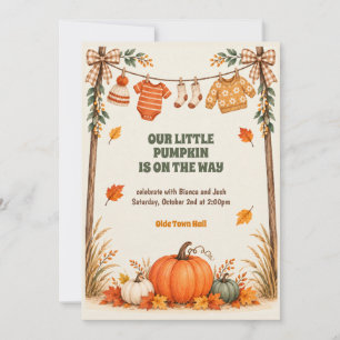 Little Pumpkin Fall Baby Shower Invitation