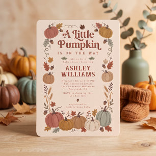 Little Pumpkin Fall Baby Shower Invitation