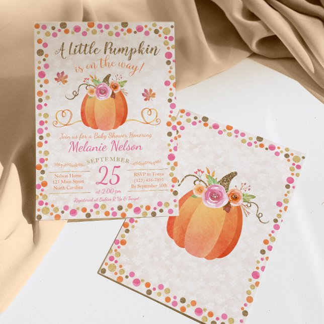 Little Pumpkin Fall Baby Shower Invitation (Creator Uploaded)