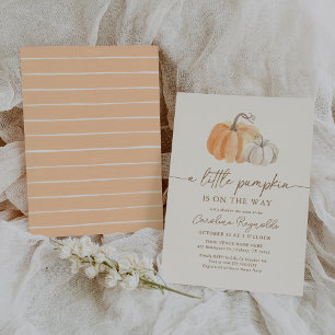 Little Pumpkin Fall Baby Shower Invitation