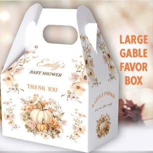 Little Pumpkin Fall Baby Shower Large Gable Favour Box