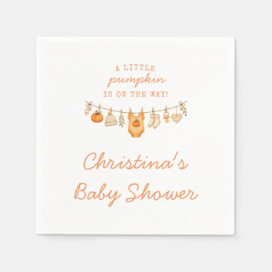 Little Pumpkin Fall Baby Shower Napkin