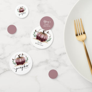 Little Pumpkin Fall Baby Shower Pink Confetti