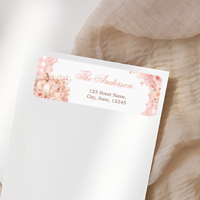 Little Pumpkin Fall Baby Shower Return Address Label (Creator Uploaded)