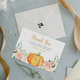 Little Pumpkin Fall Baby Shower Thank You Card