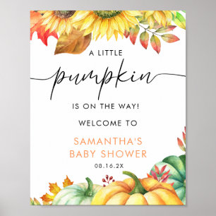 Little Pumpkin Fall Baby Shower Welcome Sign