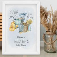 Little Pumpkin Fall Baby Shower Welcome Sign