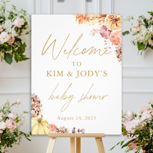Little Pumpkin Fall Baby Shower Welcome Sign  (Creator Uploaded)