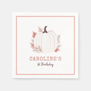Little Pumpkin Fall Birthday Napkin