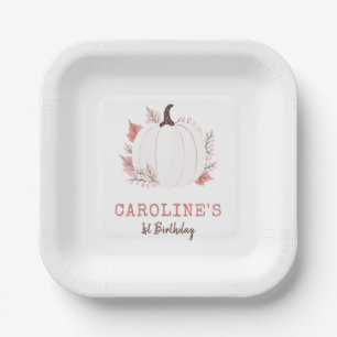 Little Pumpkin Fall Birthday Paper Plate