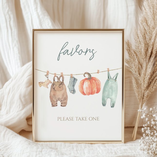 Little Pumpkin Fall Boy Clothes Baby Shower Favour Poster (Creator Uploaded)