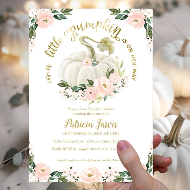Little Pumpkin Fall Budget Baby Shower Invitation (Creator Uploaded)