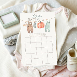 Little Pumpkin Fall Clothes Boy Baby Bingo Game