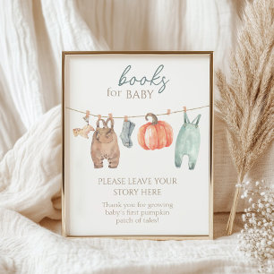 Little Pumpkin Fall Clothes Boy Books For Baby Poster