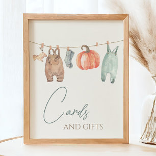 Little Pumpkin Fall Clothes Boy Cards and Gifts  Poster