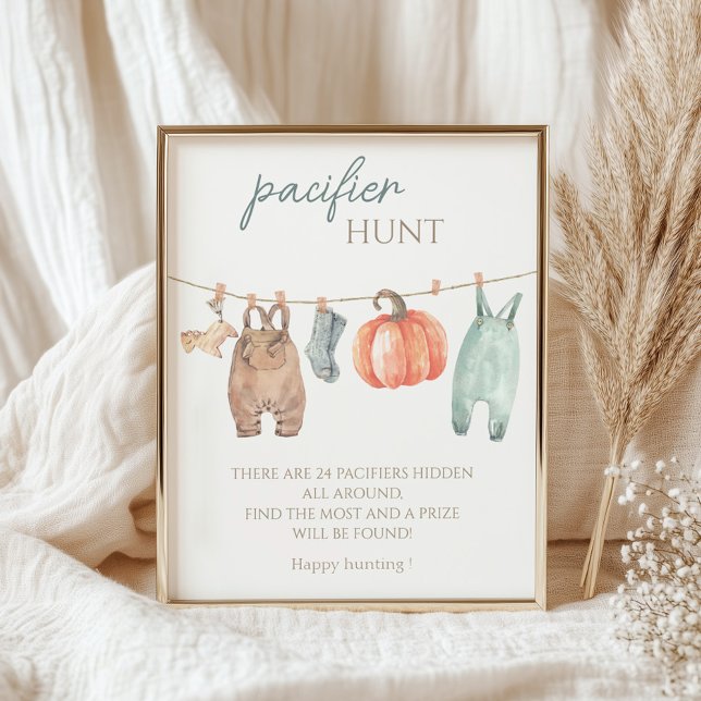 Little Pumpkin Fall Clothes Boy Pacifier hunt Poster (Creator Uploaded)