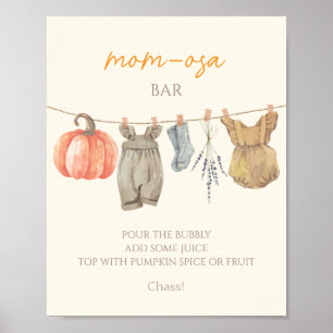 Little Pumpkin Fall Clothes Girl Mum-osa bar Poster