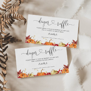 Little pumpkin fall diaper raffle ticket enclosure