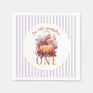 Little Pumpkin Fall First Birthday Party Napkin