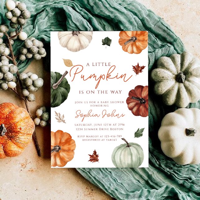 Little Pumpkin fall Gender Neutral Baby Shower  Invitation (Creator Uploaded)