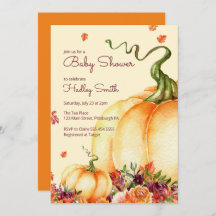 Little pumpkin, fall leaves baby shower 