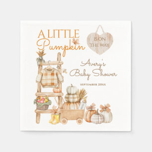 Little Pumpkin Fall Locally Grown Baby Shower Napkin